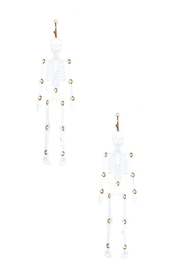 Oblong Skeleton Dangle Earring