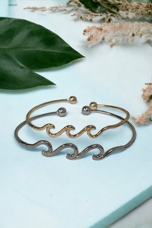 Wave Accent Cuff Bracelet