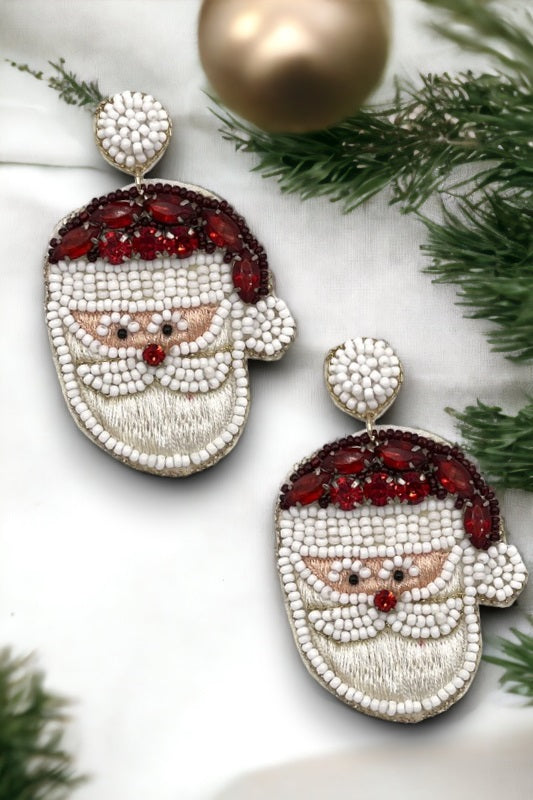 Santa Bead Dangle Earring