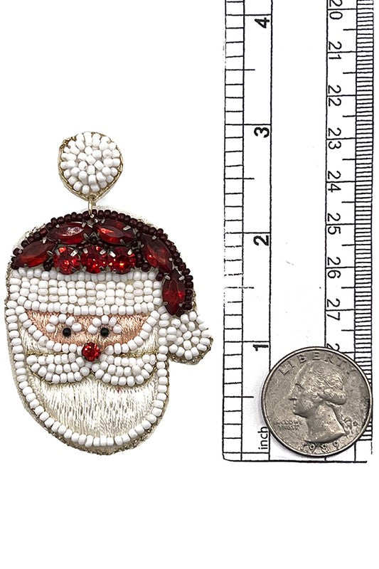 Santa Bead Dangle Earring