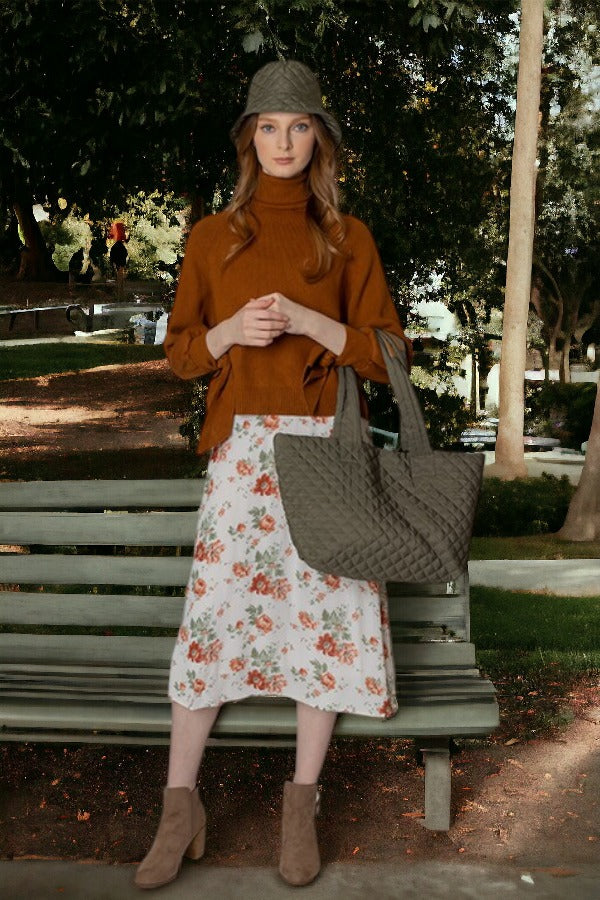 Quilt Pattern Fashion Tote Bag