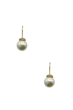 Cubic Zirconia Pearl Drop Earring