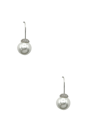 Cubic Zirconia Pearl Drop Earring