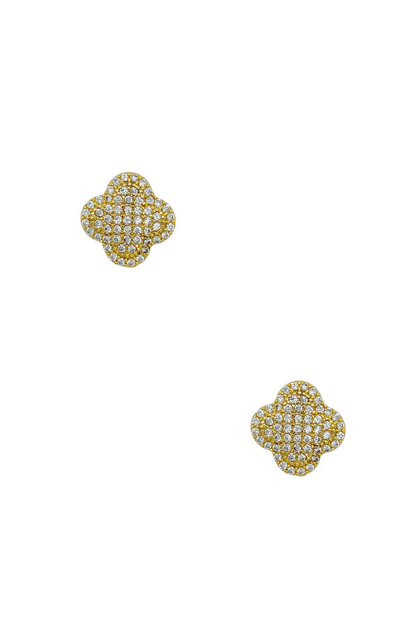 Cubic Zirconia Clover Post Earring