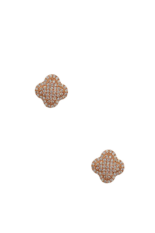 Cubic Zirconia Clover Post Earring