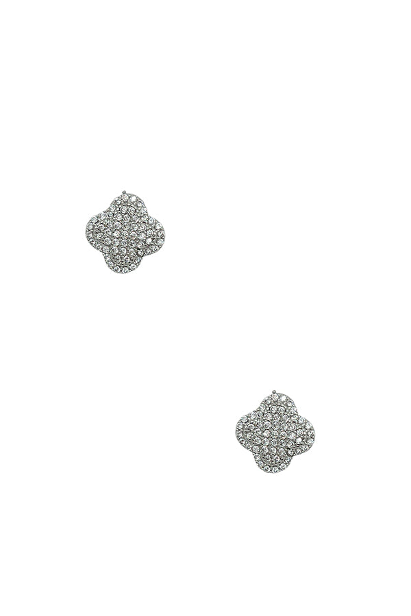 Cubic Zirconia Clover Post Earring