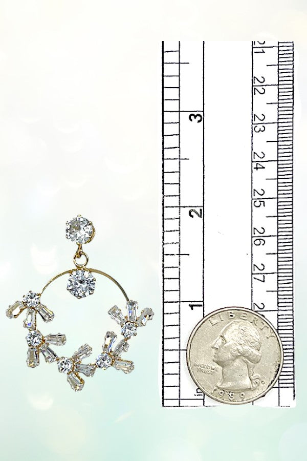 CRYSTAL GEM ROUND DROP EARRING