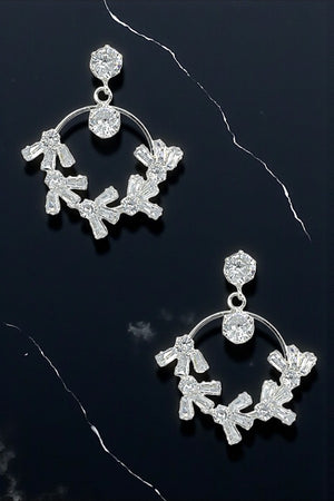 CRYSTAL GEM ROUND DROP EARRING