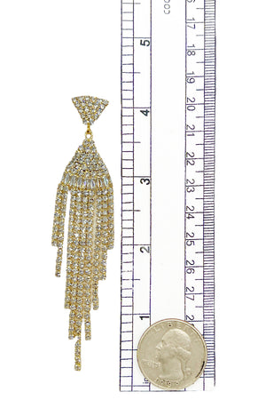 Rhinestone Pave Fringe Drop Earring