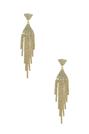 Rhinestone Pave Fringe Drop Earring