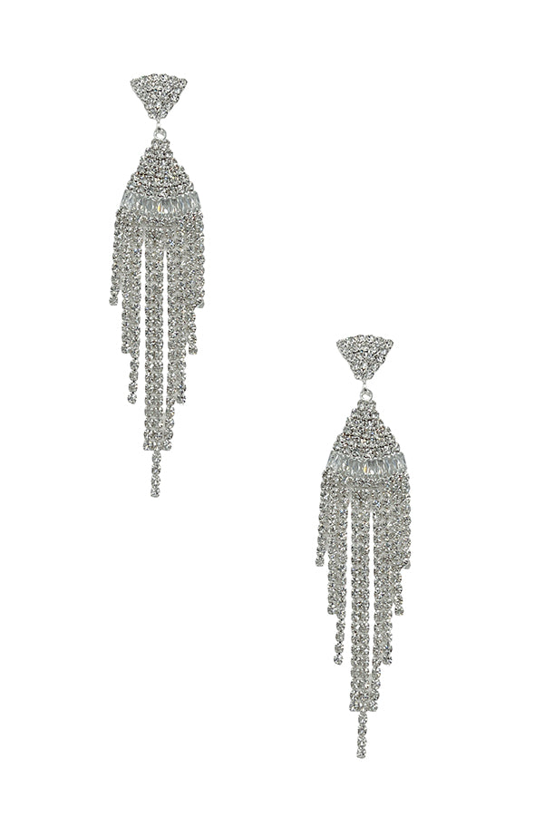 Rhinestone Pave Fringe Drop Earring