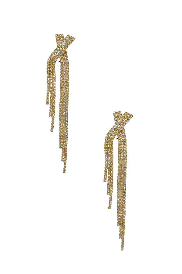 Rhinestone Fringe Dangle Earring