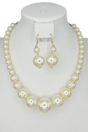 Bead Pearl Necklace Set
