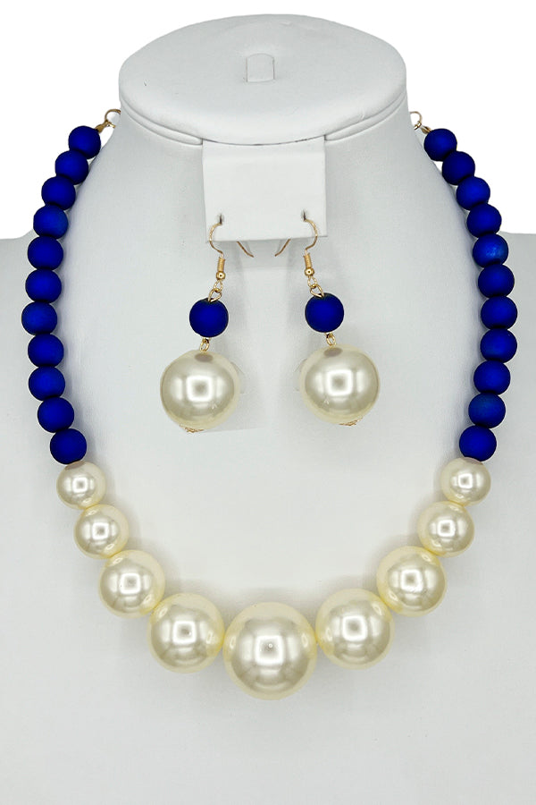 Bead Pearl Necklace Set