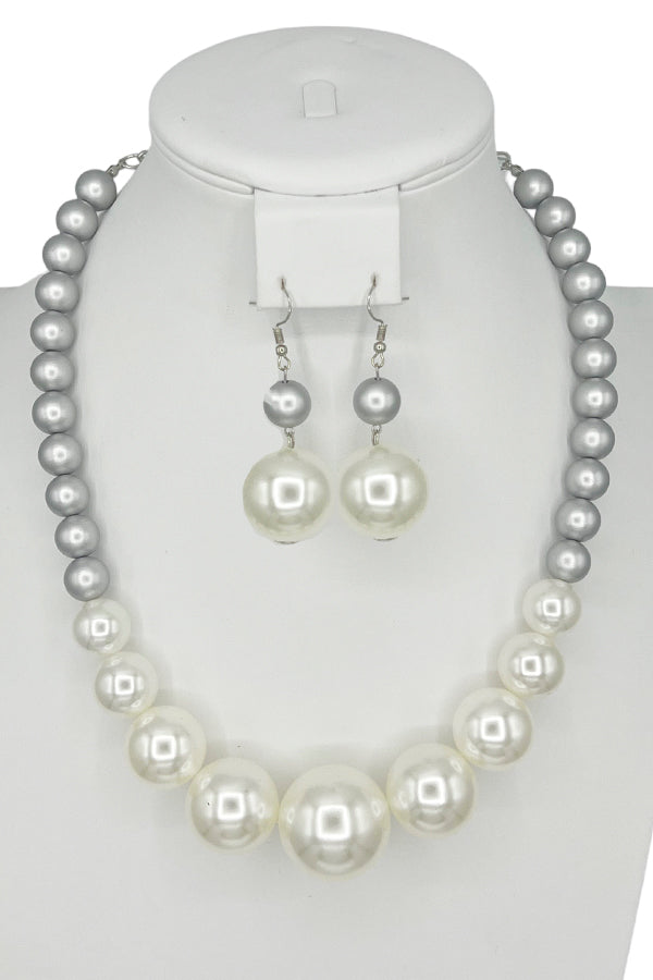Bead Pearl Necklace Set