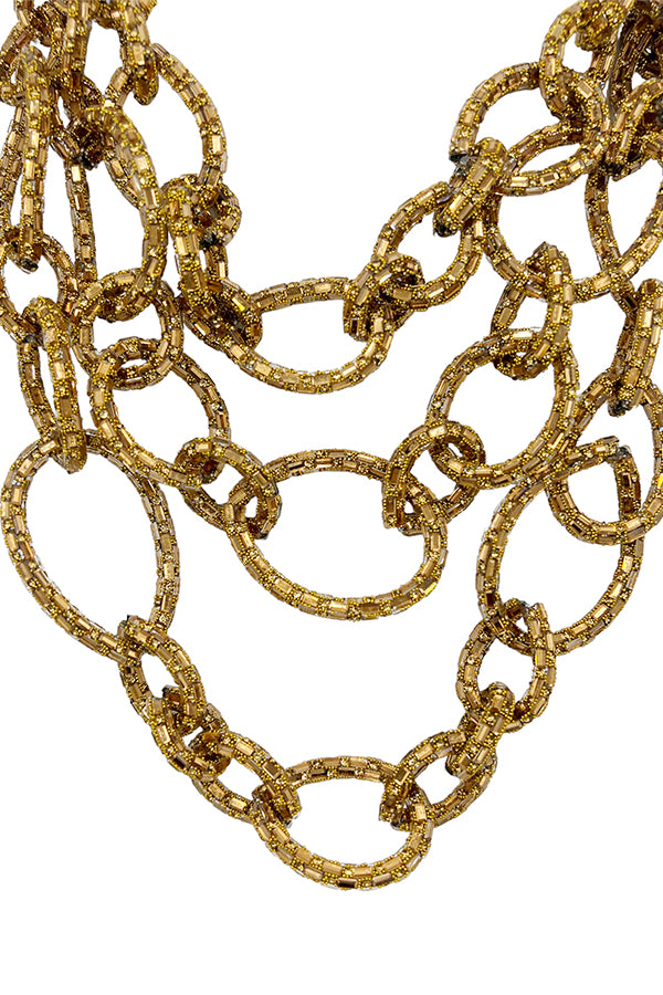 Gem Pave Chain Link Necklace Set