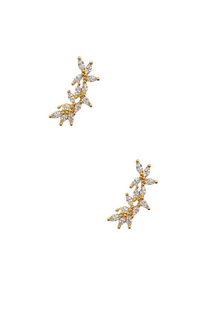 Cubic Zirconia Link Stone Post Earring