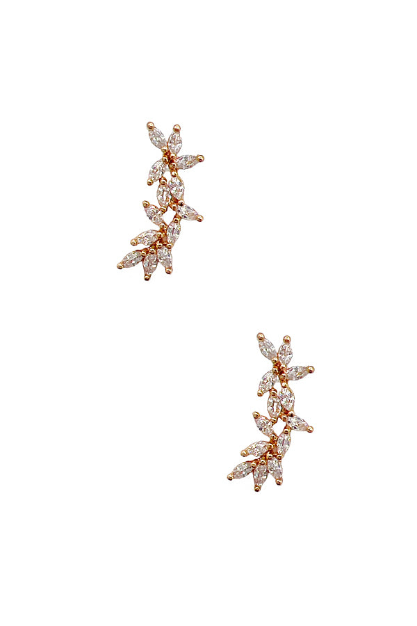 Cubic Zirconia Link Stone Post Earring