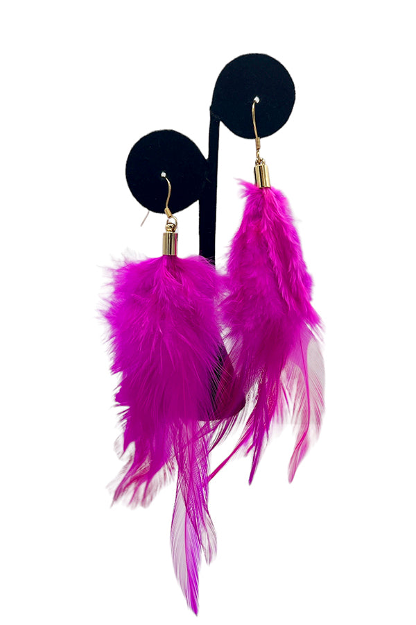 Fluffy Feather Dangle Earring