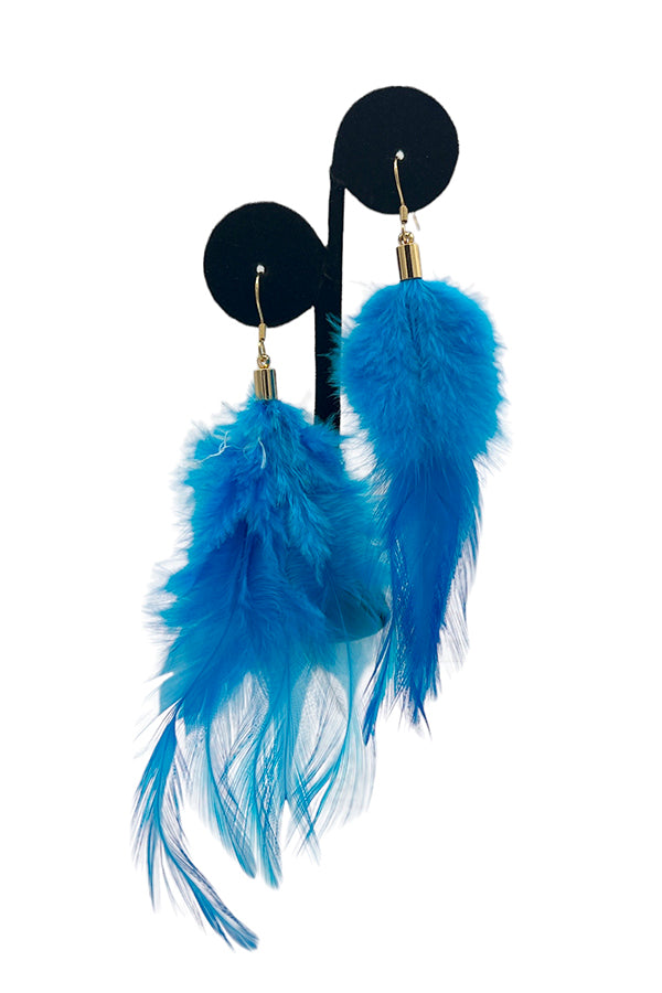 Fluffy Feather Dangle Earring