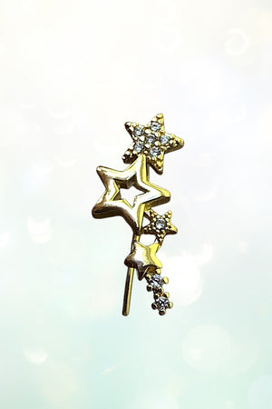 CUBIC ZIRCONIA ALIGNED MULTI STARS EARRING