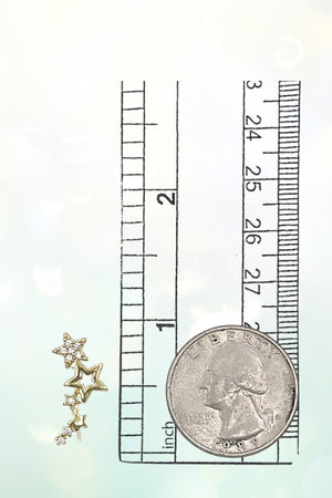 CUBIC ZIRCONIA ALIGNED MULTI STARS EARRING