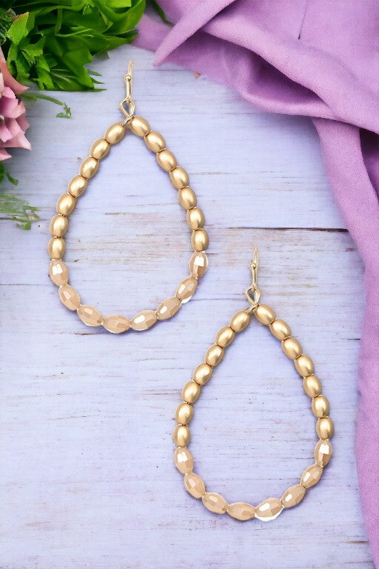 Faceted Bead Teardrop Earring