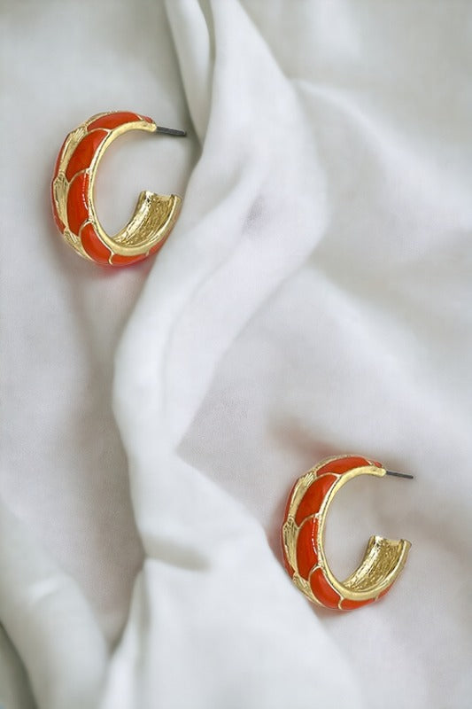 Color Accent Mini Semi Hoop Earring