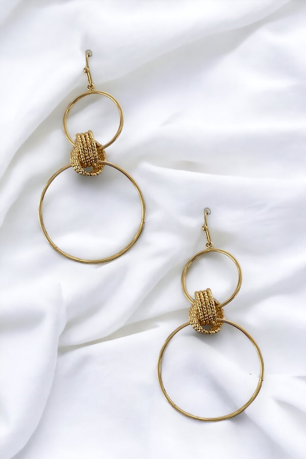Double Circle Knot Link Dangle Earring