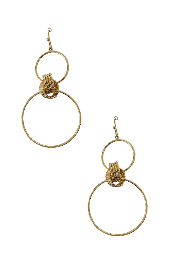 Double Circle Knot Link Dangle Earring