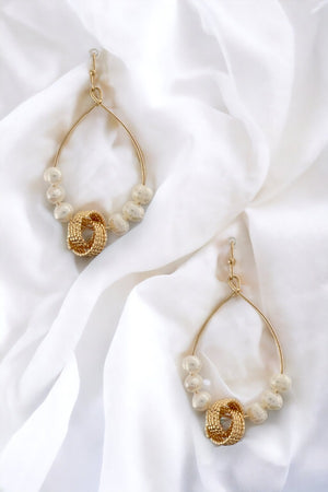 Freshwater Pearl Knot Accent Dangle Earring