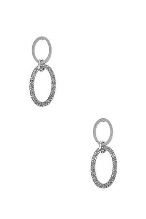 Double Oval Link Rhinestone Pave Earring