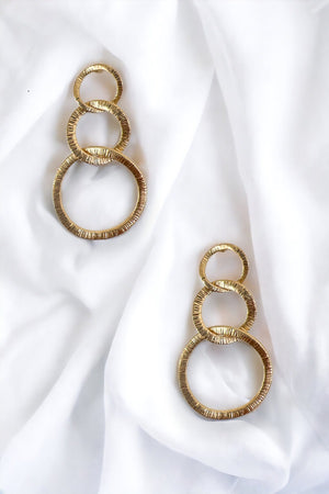 Triple Circle Link Dangle Earring