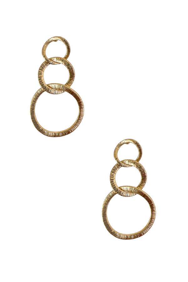 Triple Circle Link Dangle Earring