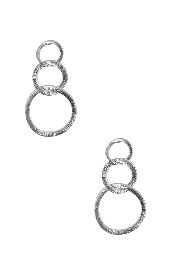 Triple Circle Link Dangle Earring