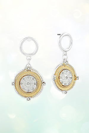 COIN DROP ROUND RING POST EARRING
