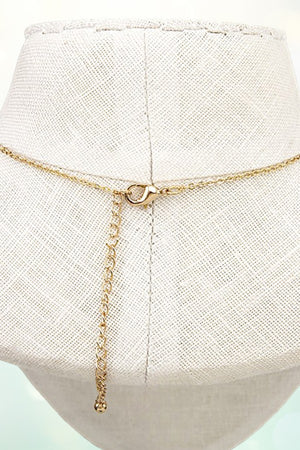 FLOWER PENDANT MATTE NECKLACE AND BALL POST EARRING SET
