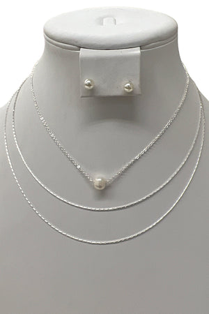 Freshwater Pearl Layered Pendant Necklace Set