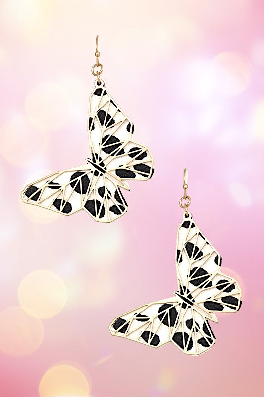 BUTTERFLY METAL CUT OUT DANGLE EARRING