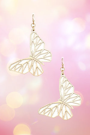 BUTTERFLY METAL CUT OUT DANGLE EARRING