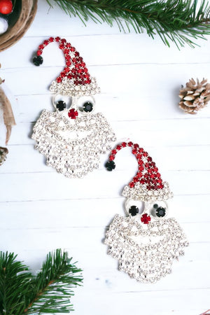 Rhinestone Pave Santa Post Earring