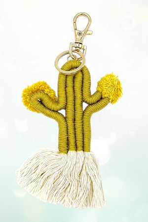 WOVEN TASSEL ACENT CACTUS KEYCHAIN