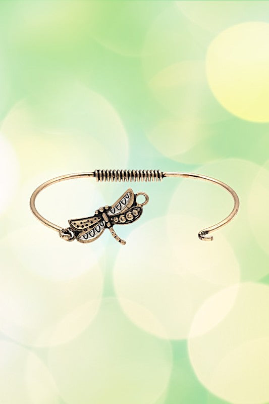 DRAGONFLY CHARM BANGLE BRACELET