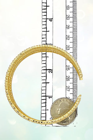 RHINESTONE PAVE MULTI ROW FLEX CUFF BRACELET