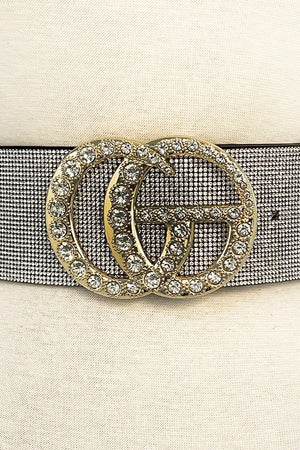 Rhinestone Wide Fashion Belt