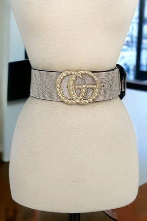 Rhinestone Wide Fashion Belt