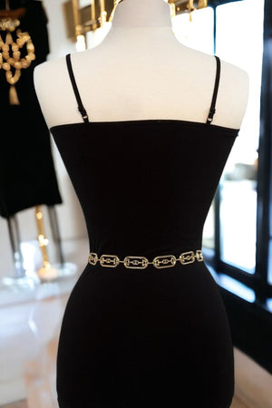 Oval Metal Cut Out Link Chain Belt