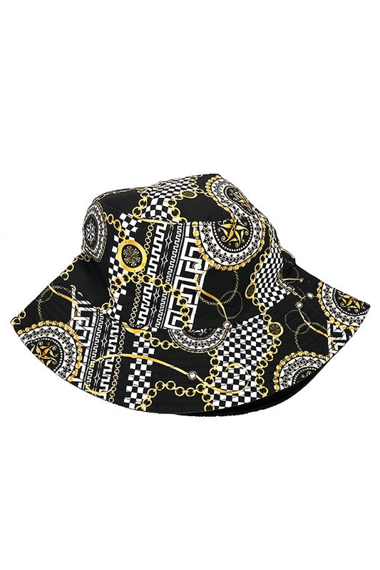 Checkered Mix Print Bucket Hat