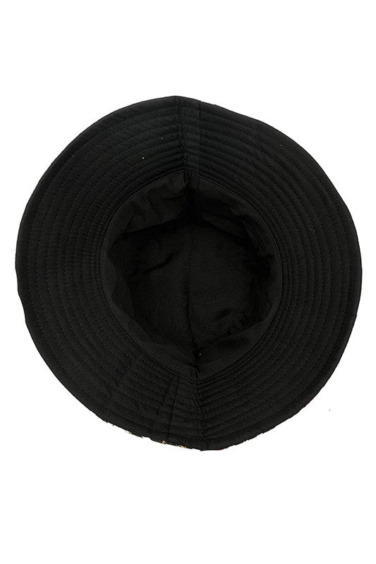 Line Pattern Mix Print Bucket Hat