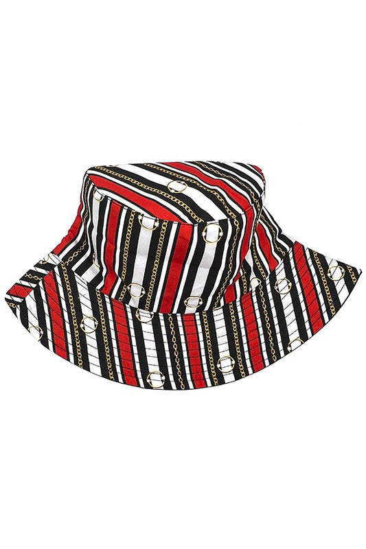 Line Pattern Mix Print Bucket Hat